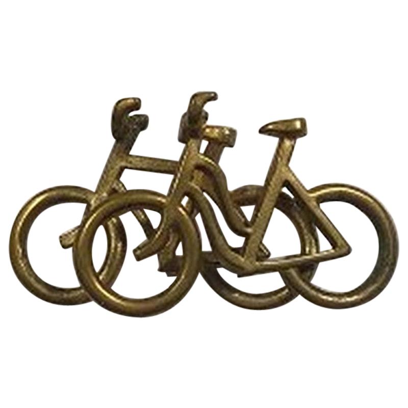 Georg Jensen Brass Double Bicycle Pendant No 5215 For Sale