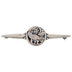 Vintage Georg Jensen, Brooch of Silver in the Form of a Bird, 1933-1944