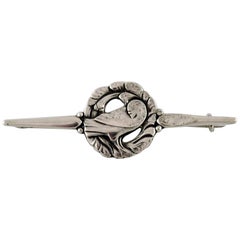 Antique Georg Jensen, Brooch of Silver in the Form of Pigeon
