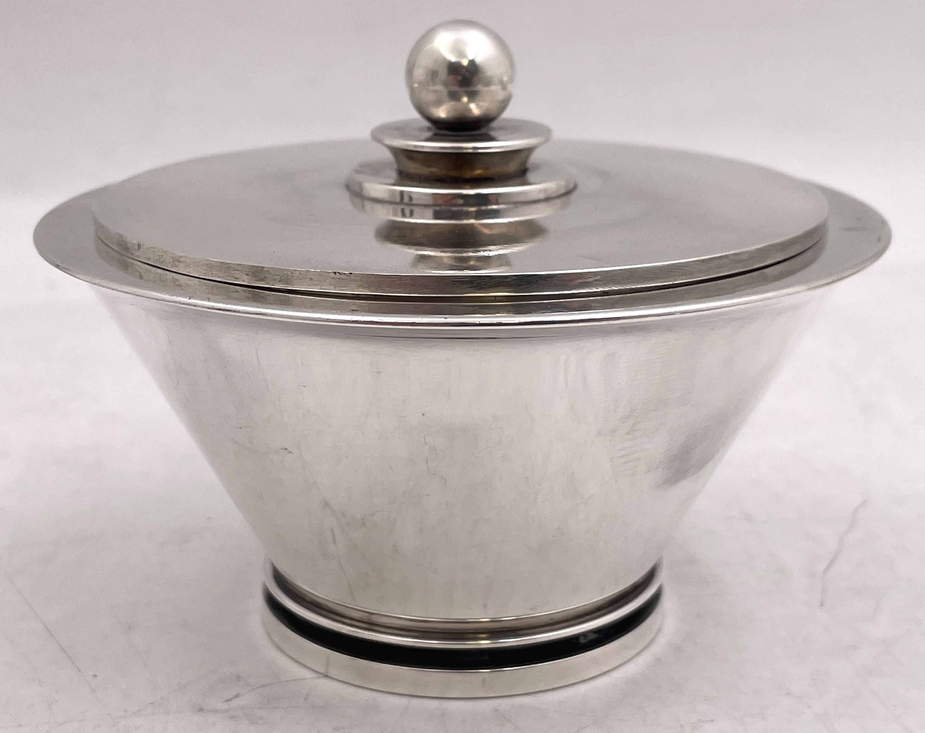 Georg Jensen by H. Nielsen Juego de café de 5 piezas de plata de ley con diseño piramidal en venta 3