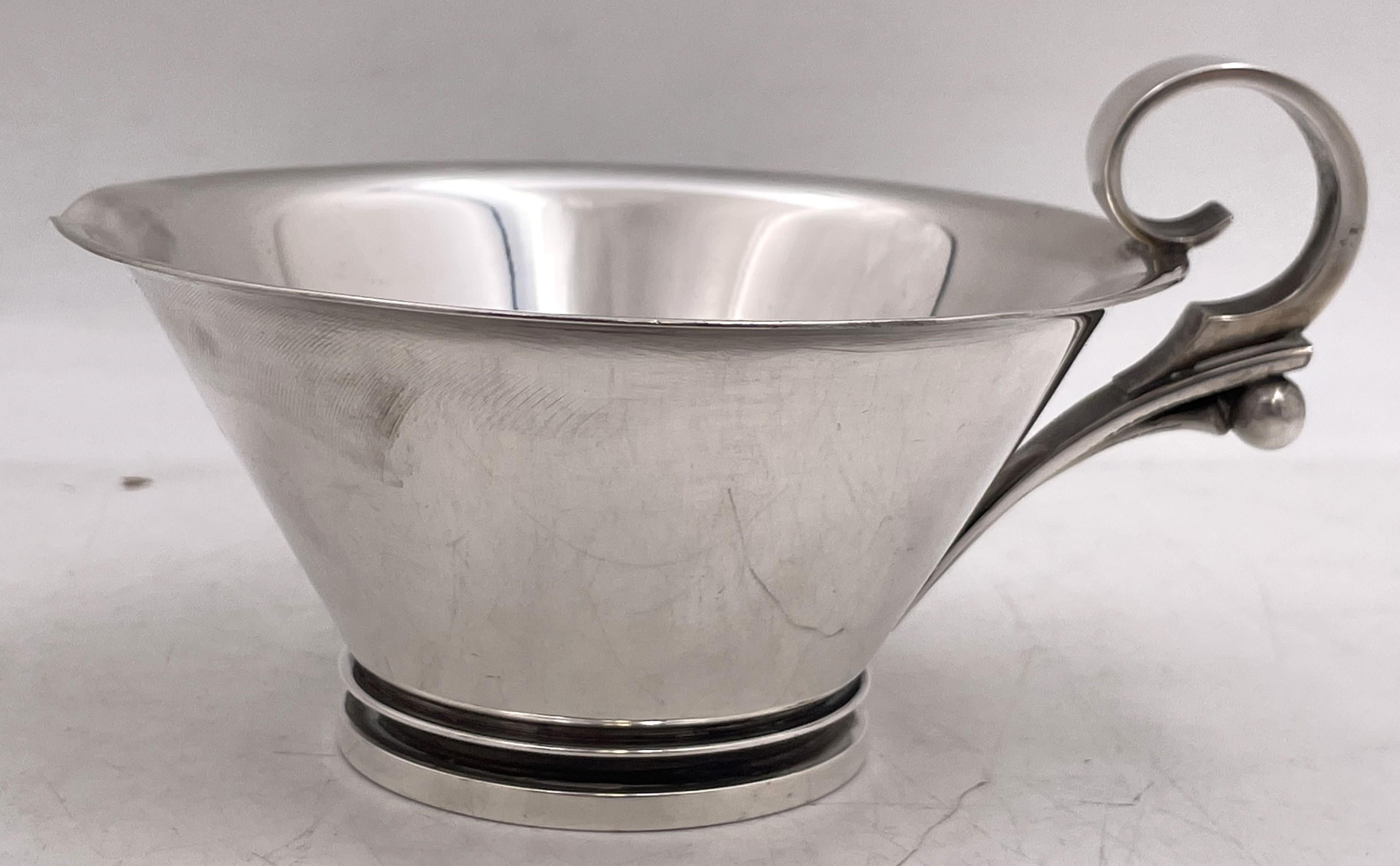 Georg Jensen by H. Nielsen Juego de café de 5 piezas de plata de ley con diseño piramidal en venta 1