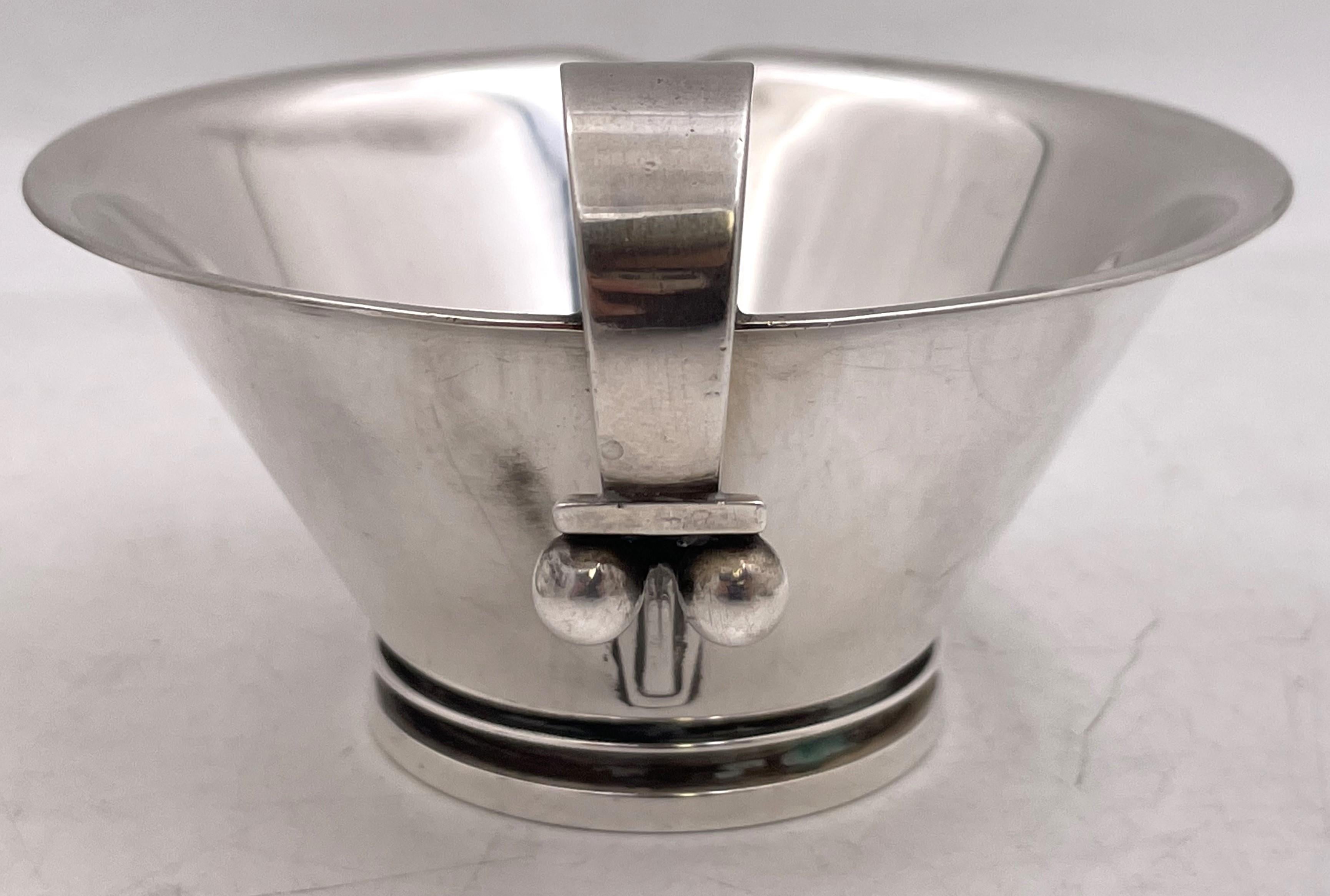 Georg Jensen by H. Nielsen Juego de café de 5 piezas de plata de ley con diseño piramidal en venta 2