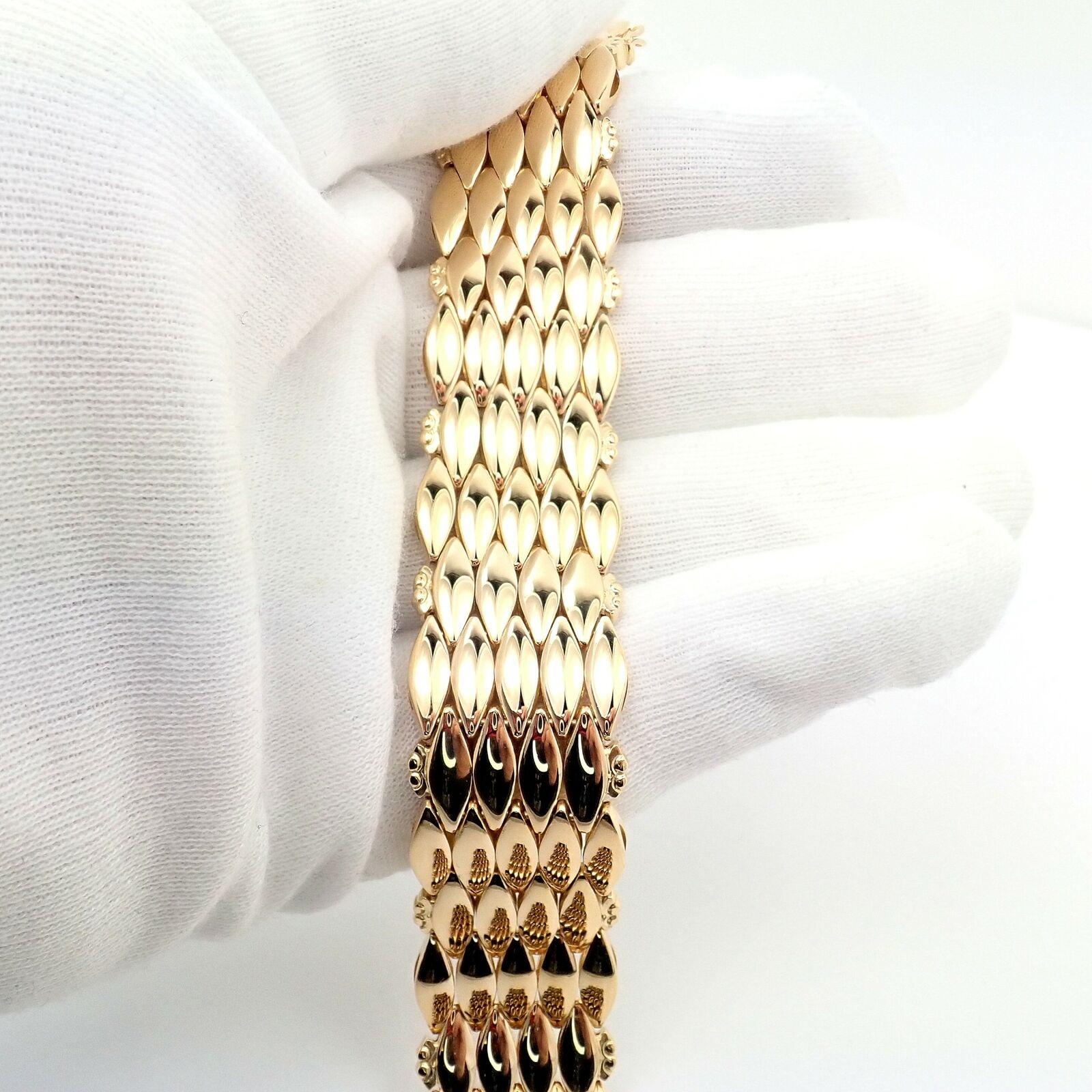 Georg Jensen by Harald Nielsen Yellow Gold Wide Link Bracelet In Excellent Condition For Sale In Holland, PA