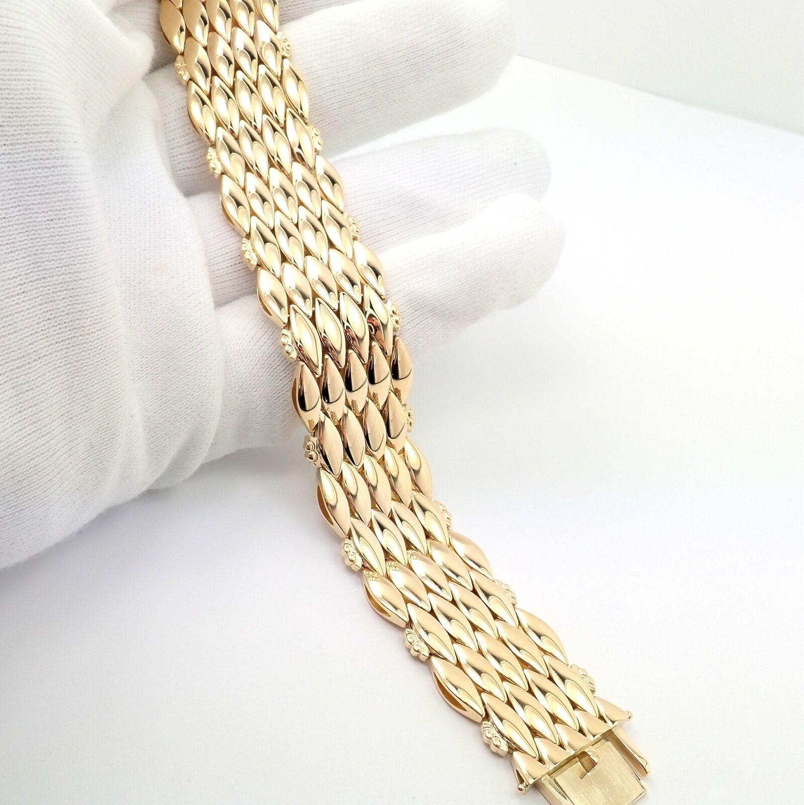 Women's or Men's Georg Jensen by Harald Nielsen Yellow Gold Wide Link Bracelet For Sale