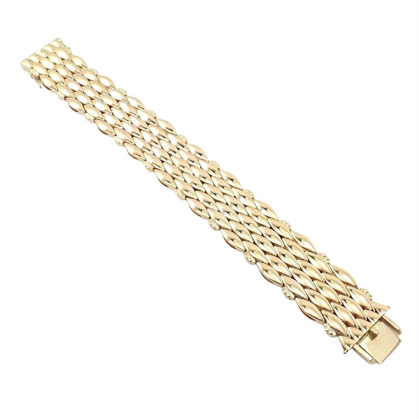 Georg Jensen by Harald Nielsen Yellow Gold Wide Link Bracelet For Sale 3