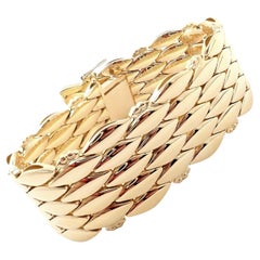 Georg Jensen by Harald Nielsen Pulsera de eslabones anchos de oro amarillo