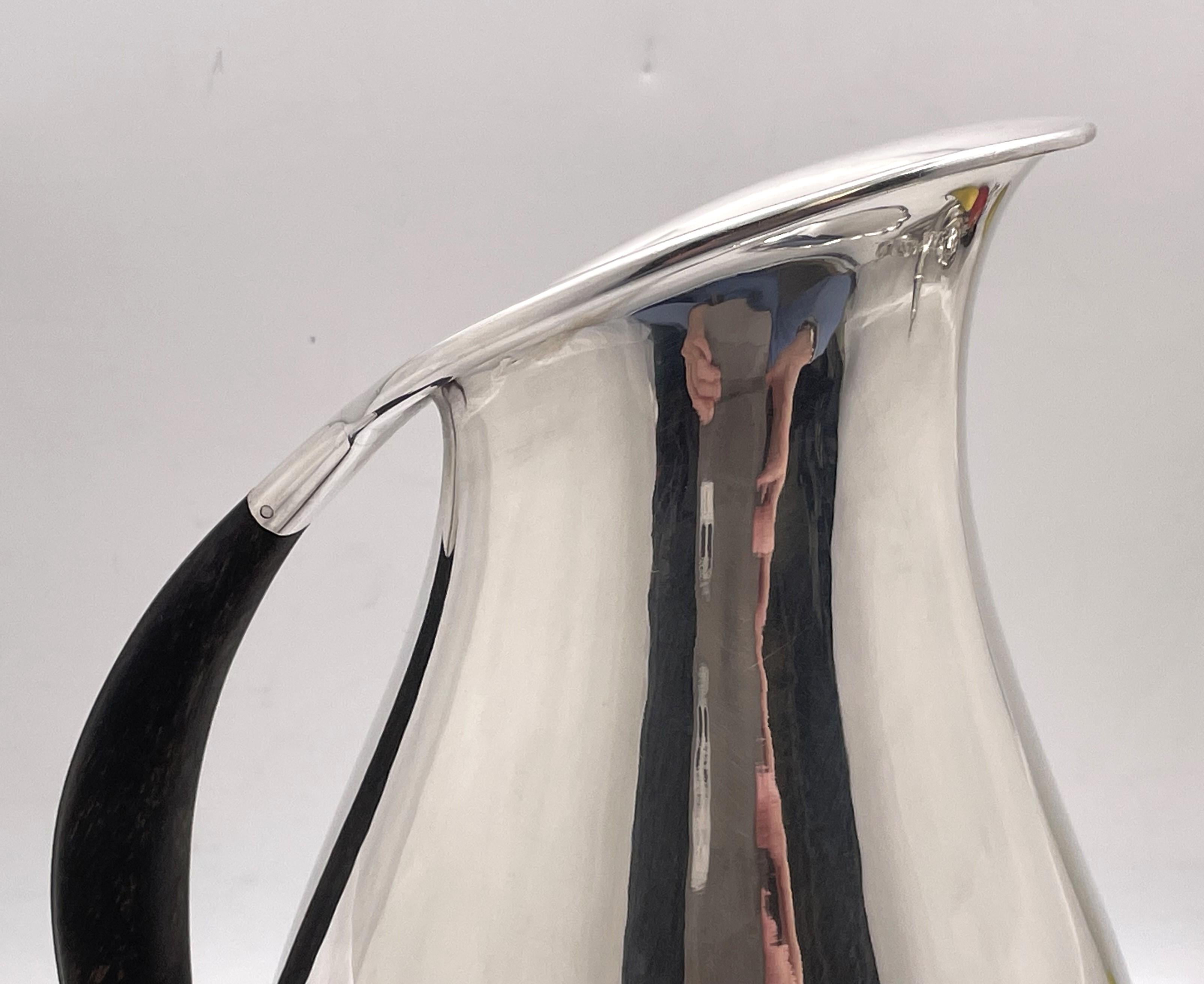 Hammered Georg Jensen by Johan Rohde Sterling Silver Pitcher in Pattern #432F Art Deco