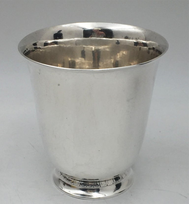 Jensen by Nielsen Hammered Sterling Silver 1930s Large Kiddush