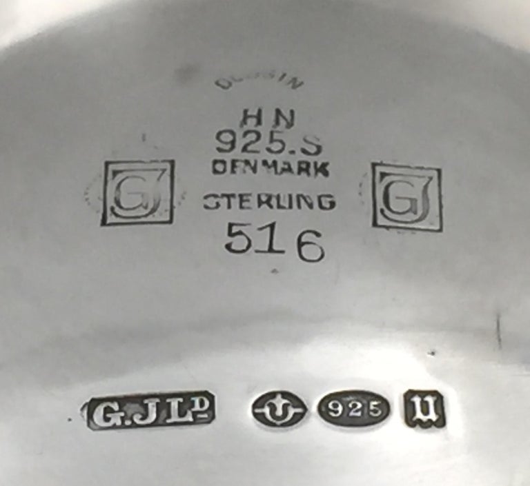 Jensen by Nielsen Hammered Sterling Silver 1930s Large Kiddush