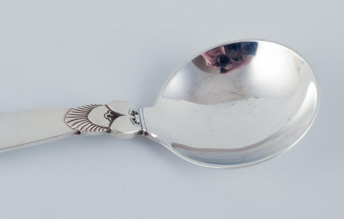 Georg Jensen, Cactus, a pair of sterling silver jam spoons. In Excellent Condition For Sale In Copenhagen, DK