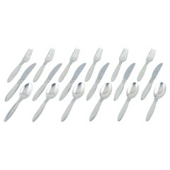 Georg Jensen Cactus. A six-person dinner set in sterling silver.