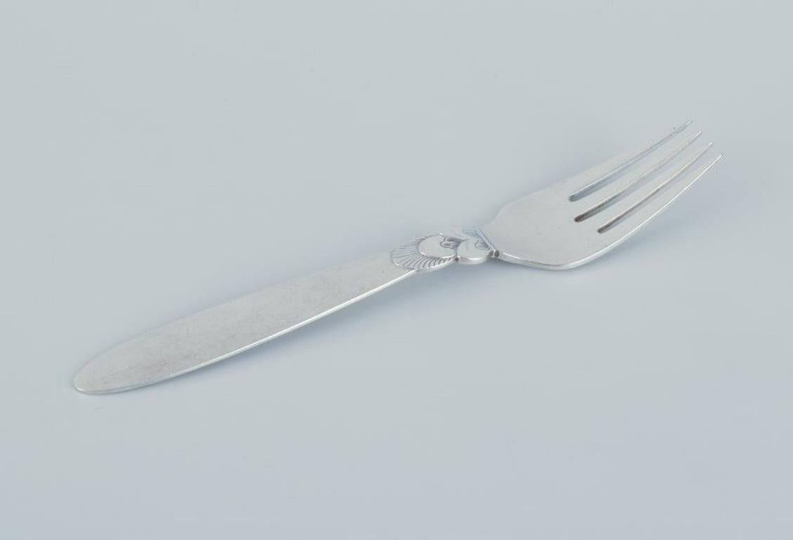 Danese Cactus di Georg Jensen. Un set da pranzo per sei persone in argento sterling. in vendita