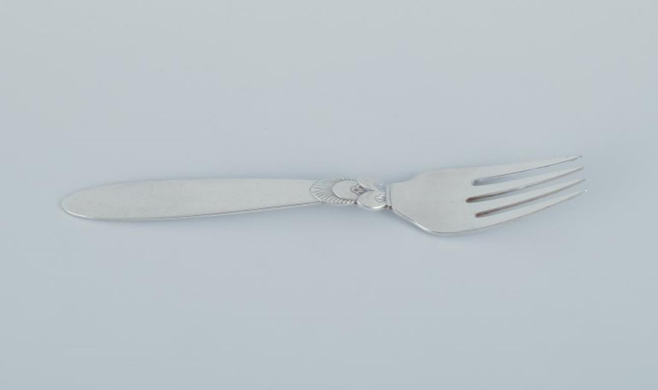 Cactus di Georg Jensen. Un set da pranzo per sei persone in argento sterling. In condizioni ottime in vendita a Copenhagen, DK