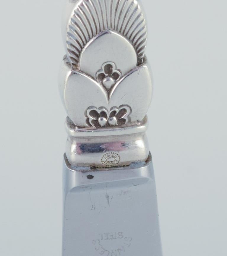 Argento 925 Cactus di Georg Jensen. Un set da pranzo per sei persone in argento sterling. in vendita