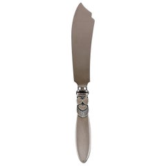 Georg Jensen "Cactus" Cake Knife in Sterling Silver and Stainless Steel