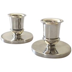 Vintage Georg Jensen Cactus Candlesticks in Sterling Silver #749