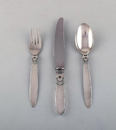 Georg Jensen "Cactus" Cutlery, Complete Dinner Service for Six People