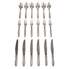 Georg Jensen "Cactus" Cutlery, Complete Dinner Service for Six People