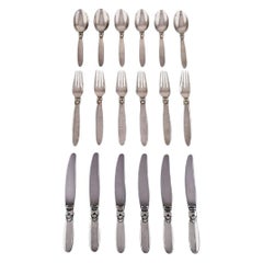 Georg Jensen "Cactus" Cutlery, Complete Lunch Service for Six People