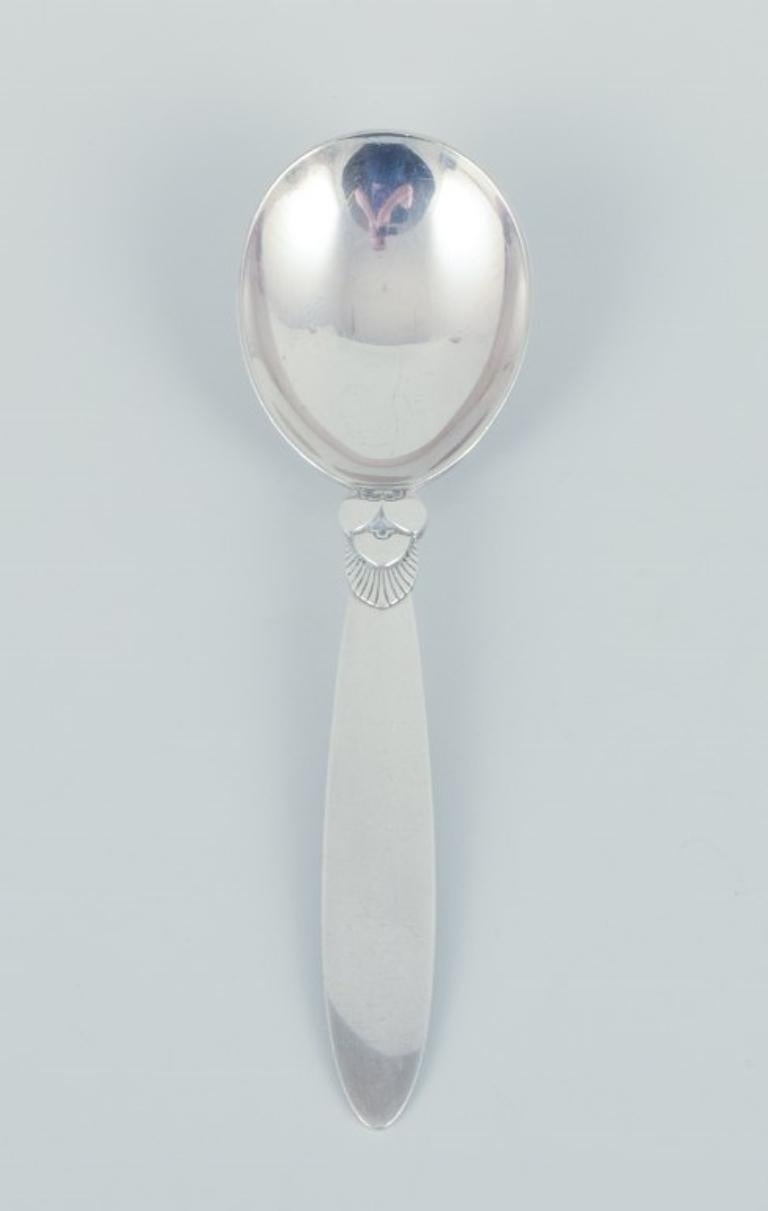 Art Deco Georg Jensen Cactus. Jam spoon in sterling silver.  For Sale