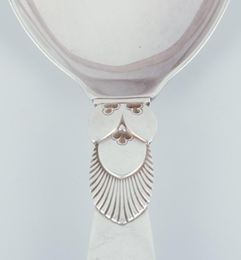 Danish Georg Jensen Cactus. Large serving spoon in sterling silver.  For Sale