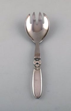 Georg Jensen "Kaktus" Salatbesteck aus Sterlingsilber und Edelstahl