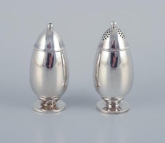 Georg Jensen. "Cactus" salt and pepper shakers in sterling silver.