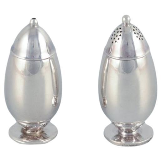 Georg Jensen. "Cactus" salt and pepper shakers in sterling silver.