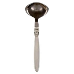 Georg Jensen Cactus Sauce Spoon in Sterling Silver and Stainless Steel
