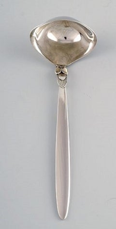 Georg Jensen Cactus Sauce Spoon in Sterling Silver, Designer Gundorph Albertus