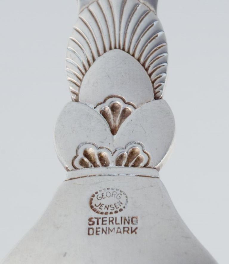 Danish Georg Jensen, Cactus, set of six sterling silver dinner forks. 