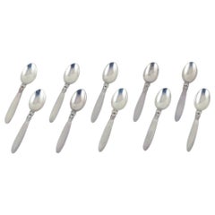 Georg Jensen, Cactus, set of ten sterling silver teaspoons.