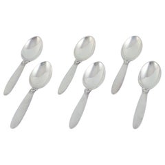 Georg Jensen, Cactus, six sterling silver dinner spoons.