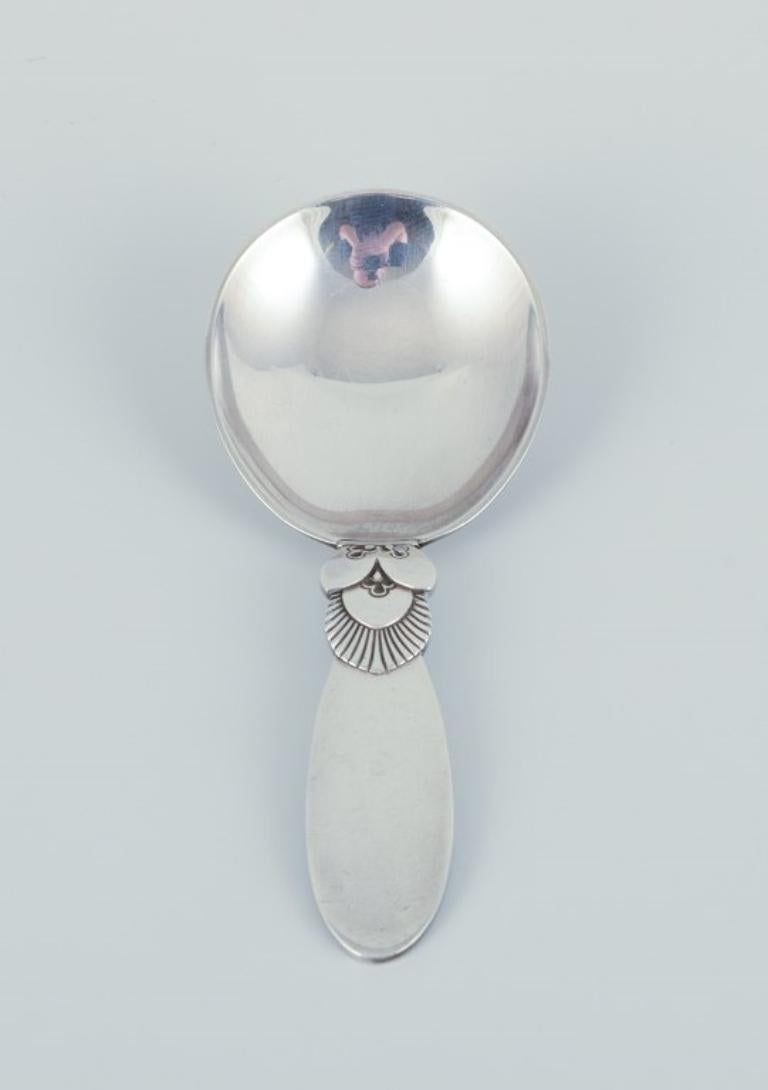 Art Deco Georg Jensen Cactus. Small compote spoon in sterling silver. For Sale