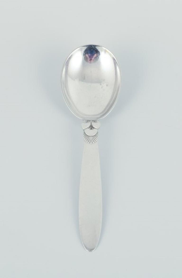 Danish Georg Jensen Cactus. Small serving spoon in sterling silver. For Sale