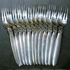 Georg Jensen Cactus Sterling Silver 104pc Silverware Flatware w/ Serving Pieces