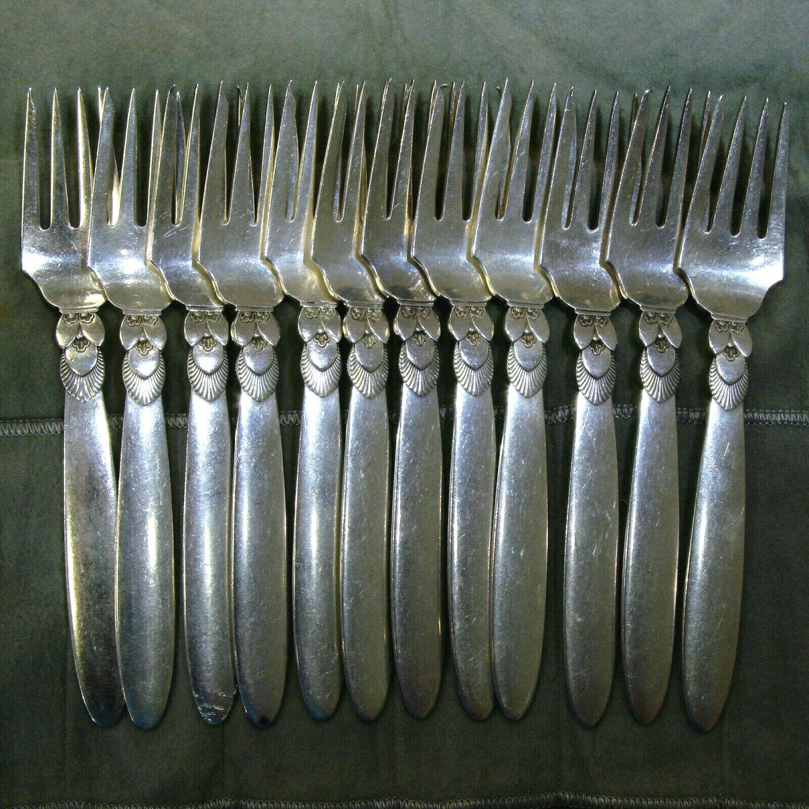 Women's or Men's Georg Jensen Cactus Sterling Silver 104pc Silverware Flatware w/ Serving Pieces