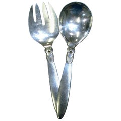 Georg Jensen Cactus Argent Sterling 104pc Argenterie Couverts avec Pièces de Service