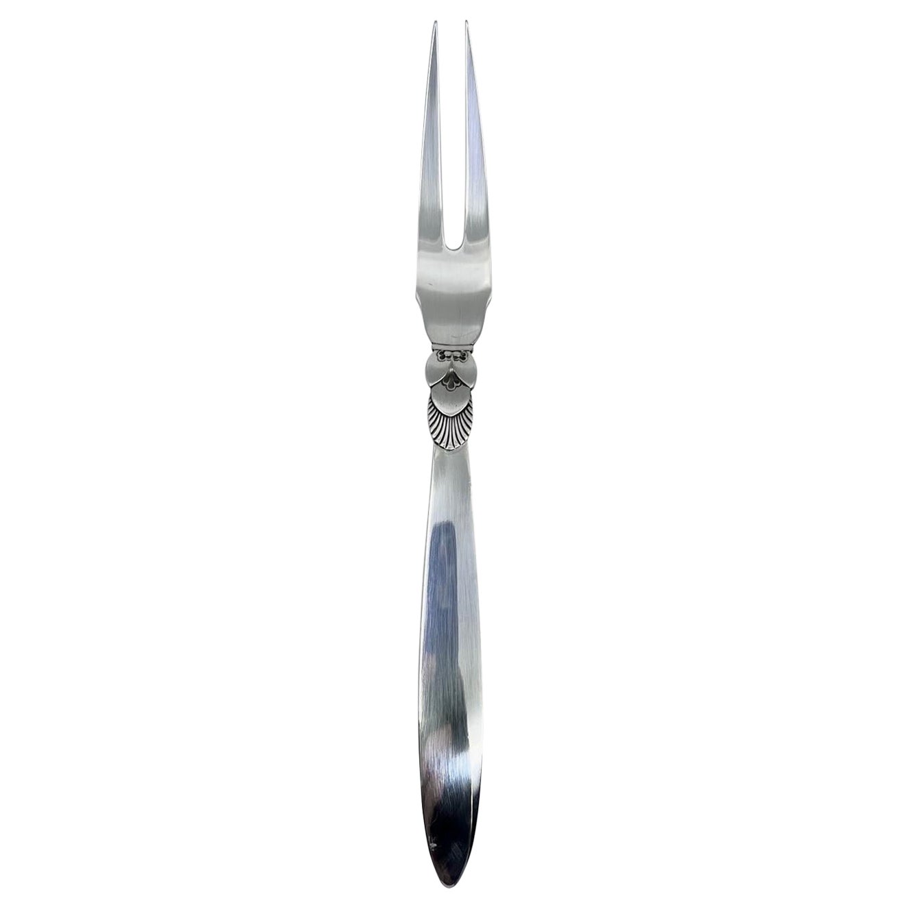 Fourchette à viande Cactus en argent sterling Georg Jensen 143 en vente