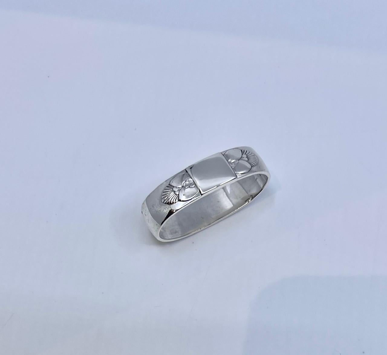 Georg Jensen Cactus Sterling Silver Napkin Ring 81B In Excellent Condition For Sale In Hellerup, DK