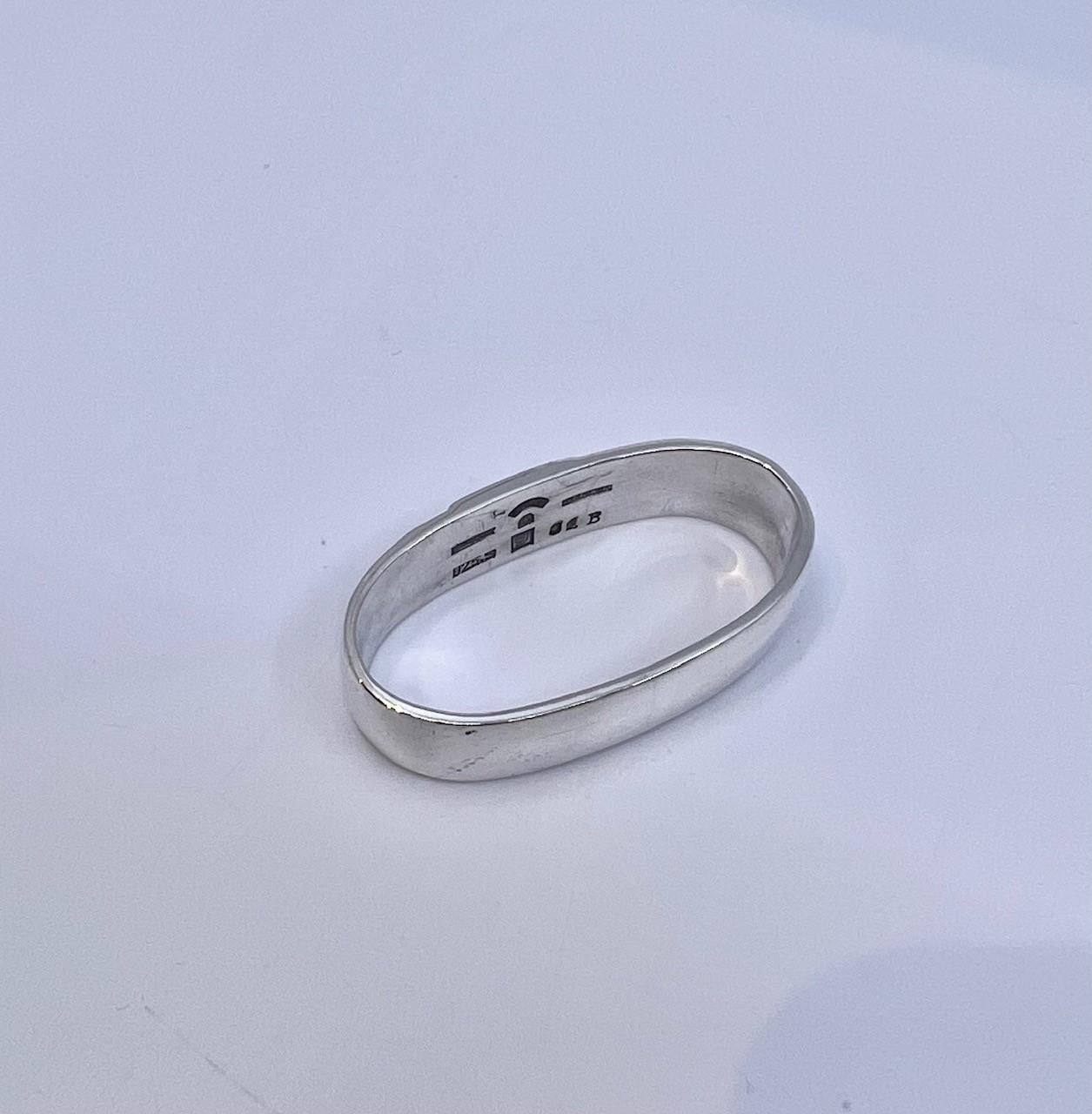 Mid-20th Century Georg Jensen Cactus Sterling Silver Napkin Ring 81B For Sale
