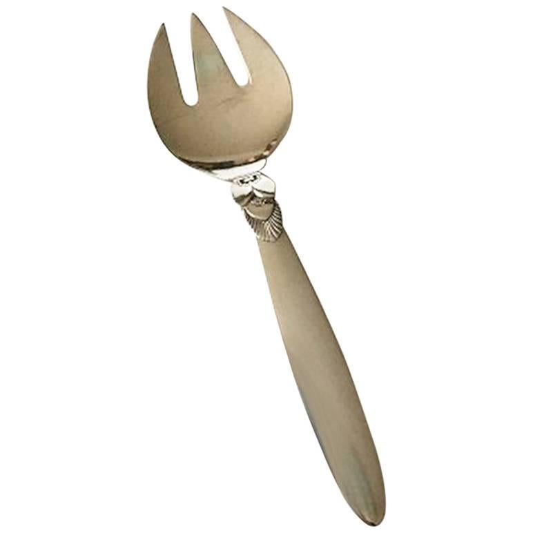 Fourchette à sardine en argent sterling Cactus de Georg Jensen #262 en vente