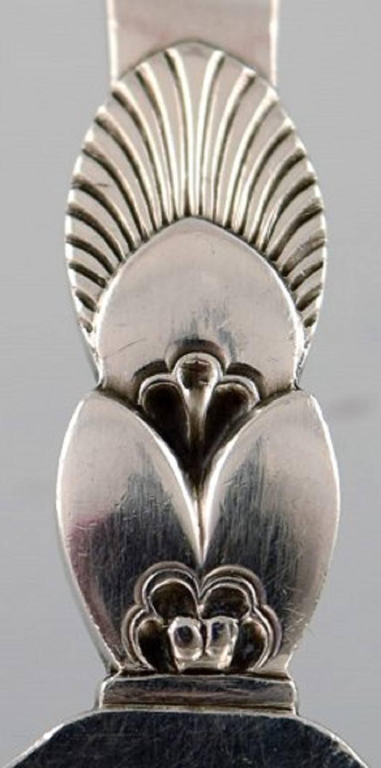 Art Deco Georg Jensen Cactus Sterling Silver Sauce or Butter Spoon For Sale