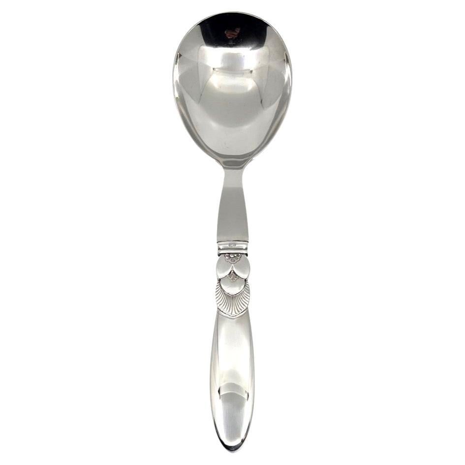 Georg Jensen Cactus Sterling Silver Serving Spoon 102 For Sale