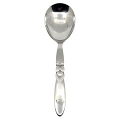Vintage Georg Jensen Cactus Sterling Silver Serving Spoon 102