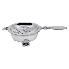 Georg Jensen Cactus Sterling Silver Tea Strainer on Stand 646A