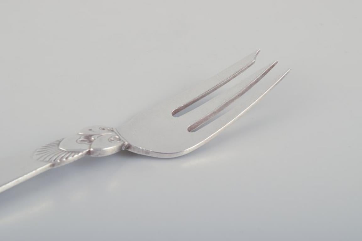 Art Déco Cactus di Georg Jensen. Due forchette per dolci in argento sterling. Timbrato con 1933-1944 in vendita