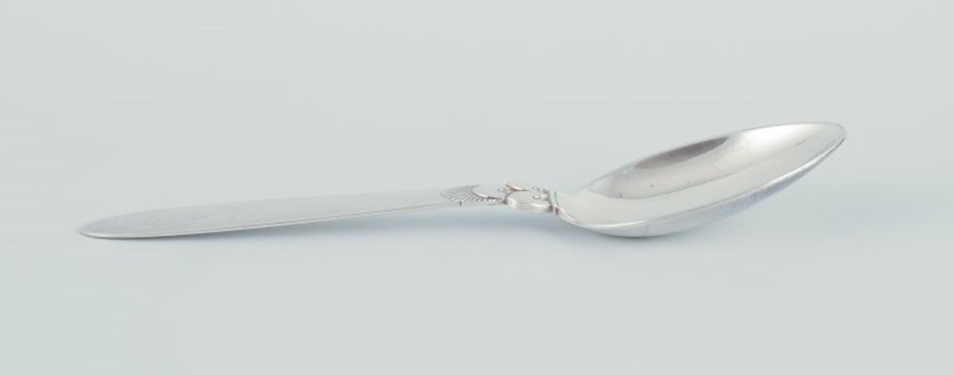 Art Deco Georg Jensen Cactus. Two dessert spoons in sterling silver.  For Sale