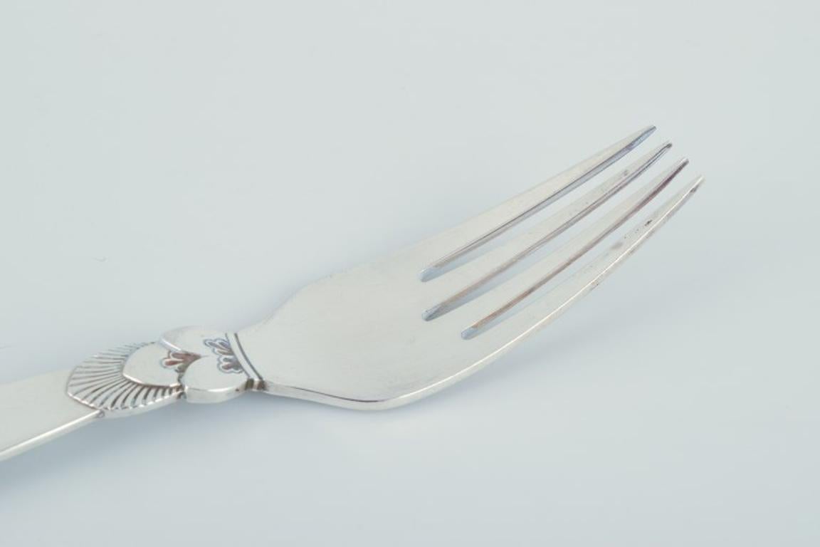 20th Century Georg Jensen Cactus. Two dinner forks in sterling silver. 