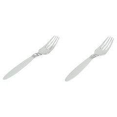 Georg Jensen Cactus. Two dinner forks in sterling silver. 